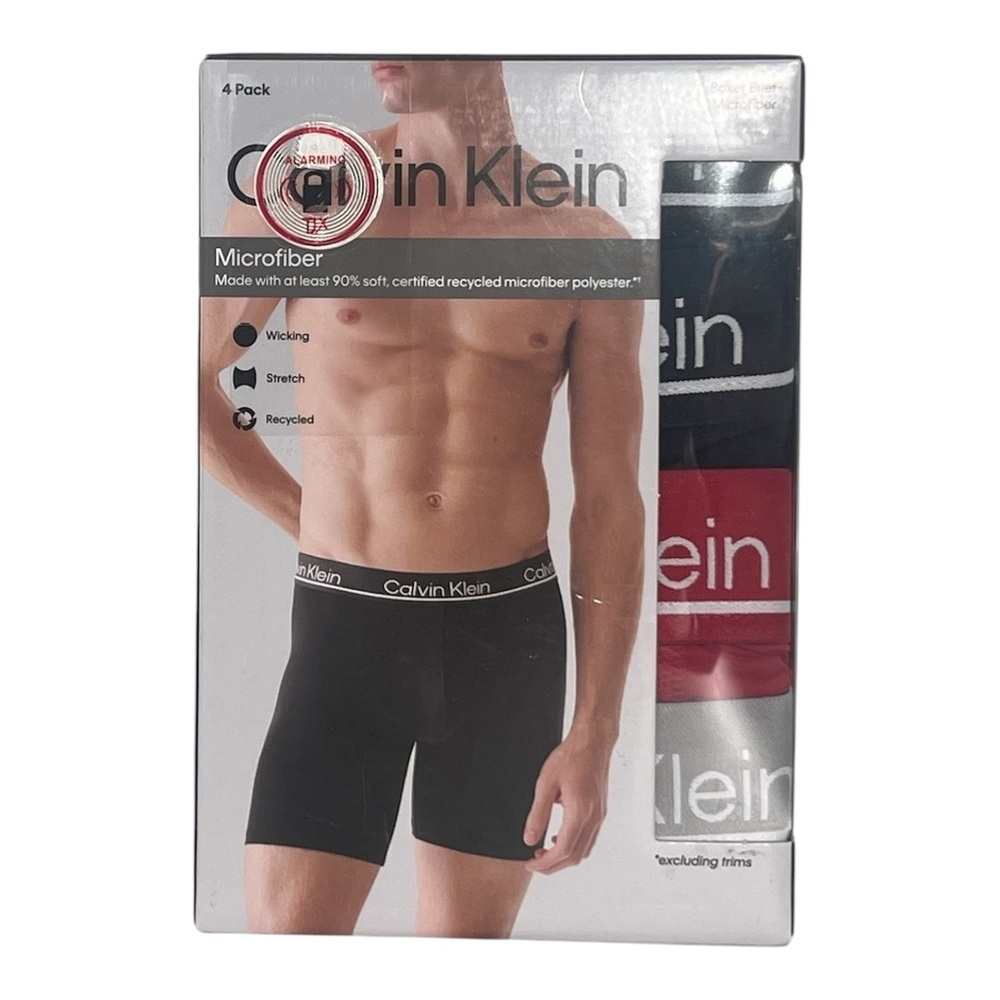 Calvin Klein Men's Microfiber Boxer Briefs - Black and Red